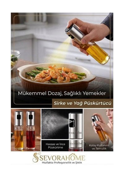 Yağ Sirke Püskürtücü Cam Sprey Şişe Yağdanlık Ve Limon Püskürtme Şişesi 100 Ml Rose