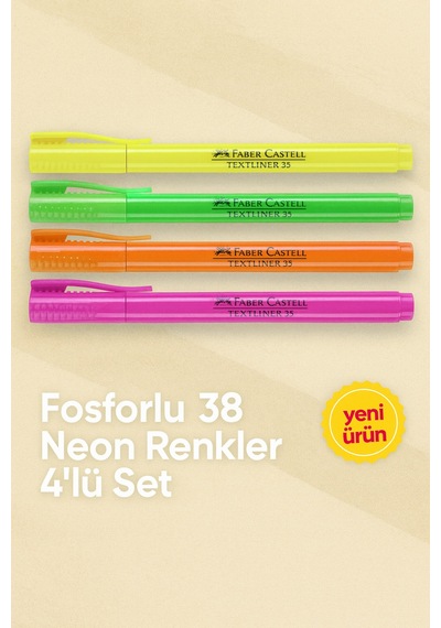 Pastel 38 Fosforlu Kalem 4'lü Neon Renkler Neon4lü
