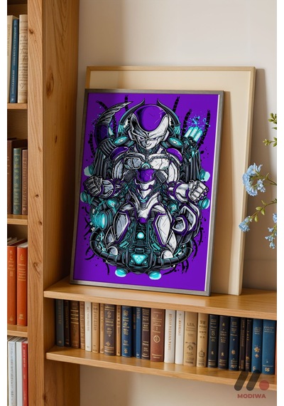 Dragon Ball Mecha Frieza Poster, Siyah Çerçeveli Duvar Tablosu - Anime Severlere Özel Hediye