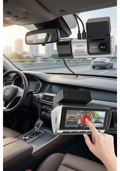 Inox-x603 2k Çözünürlüklü 3 Kanallı Araç İçi Kamera - Ön, İç Ve Arka Geri Görüşlü Dash Cam