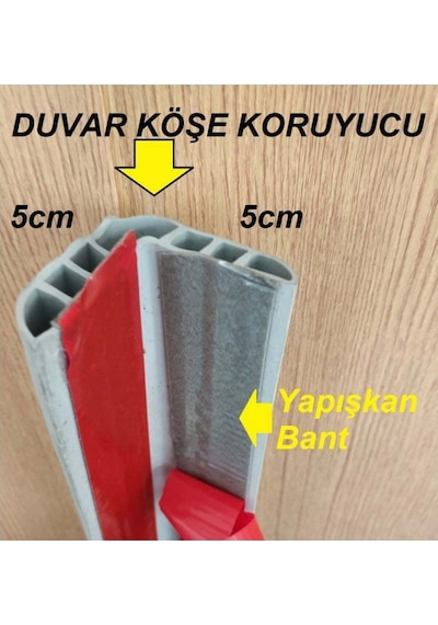 Kalın Kaucuk Duvar Kenar Koruma 130 CM Gri 10 Adet