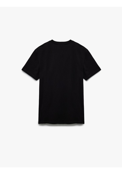 Koton Baskılı Pamuklu Bisiklet Yaka Kısa Kollu Slim Fit Tişört Siyah 5sam10411hk Siyah