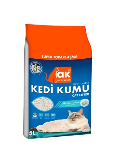 4 Adet Ak Kedi Kumu İnce Taneli Marsilya Sabun Kokulu 5 L