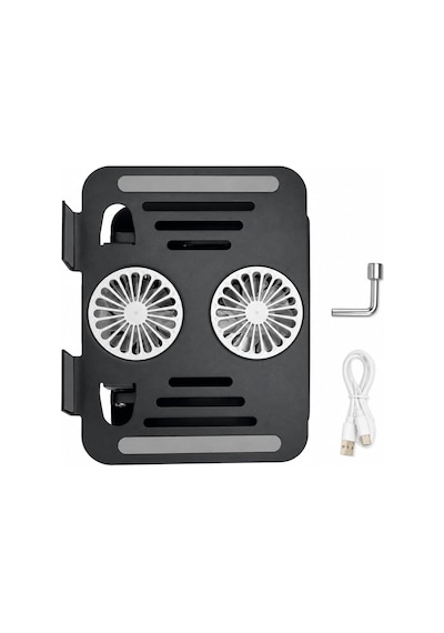 Laptop Soğutucu Stand Çift Fanlı 360 Derece Döner Ayarlanabilir Notebook Yükseltici Metal Bilgisayar Standı Katlanabilir Masaüstü Laptop Tutucu 286