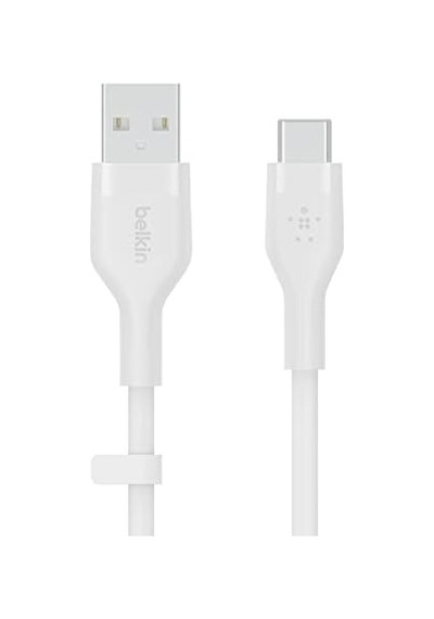 Silicone Usb-c - Usb-a Kablosu 2 M , İpad Pro, Galaxy S21, Ultra, Plus, 20, Ve Diğer Aygıtlar İçin Usb-ıf Onaylı Usb-c Şarj Kablosu - Beyaz