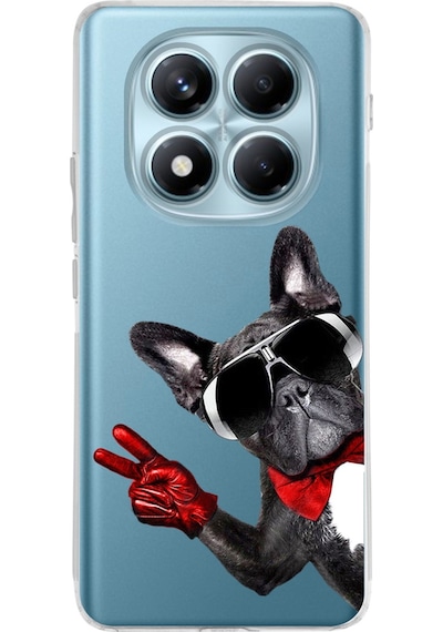 Xiaomi Redmi Note 14 Pro İle Uyumlu Köpek 2 Baskılı Kamera Korumalı Şeffaf Kılıf Şeffaf