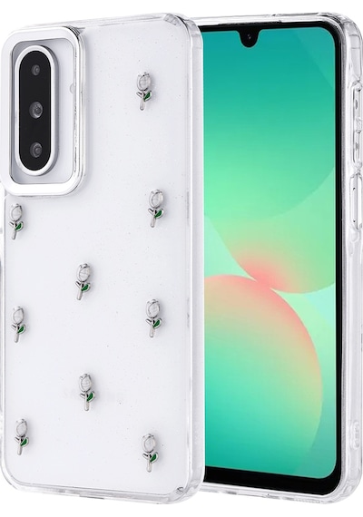 Galaxy A26 Kılıf Airbag Tasarımlı Simli Şeffaf Zore Kutup Kapak Lale