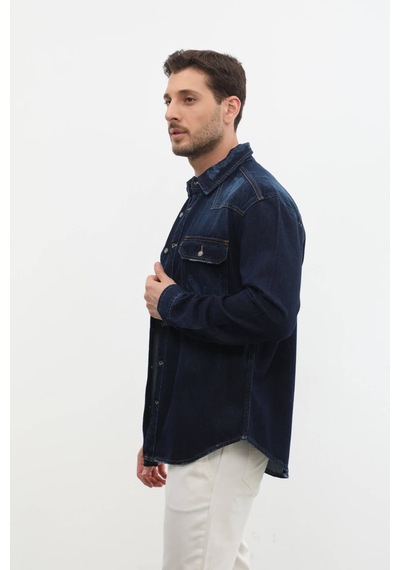 Banny Jeans Erkek Oversize Jean Ceket Lacivert