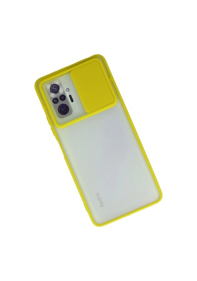 Uryport Xiaomi Redmi Note 10 Pro Kılıf Palm Buzlu Kamera Sürgülü Silikon - Sarı