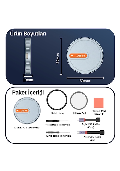 Jeyı Heart590 Manyetik M.2 2230 Nvme Ssd Kutusu - Magsafe-prores Kayıt-10gbps Usb 3.2 Gen2 Disk Kutusu