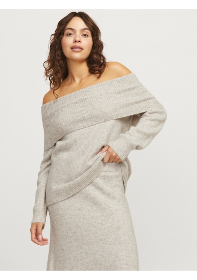 Jack & Jones Kadin Madonna Yaka Yün Karisimli Kazak - Minka - 12264129 Fog