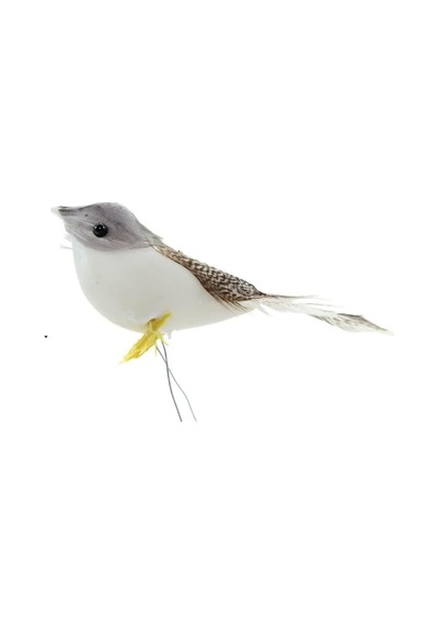 Süsle Bebek Ve Parti Tüylü Yapay Kuş, 7,50 Cm - 1 Adet Natural Diğer