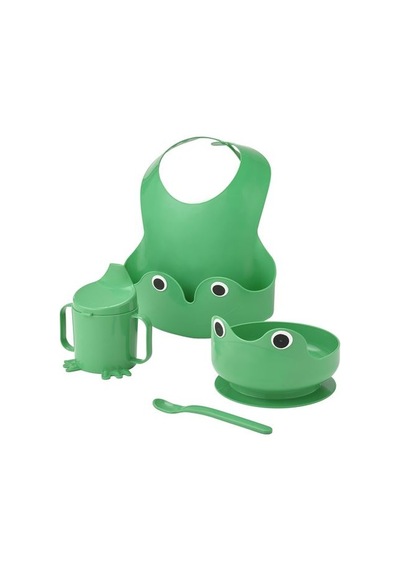 Ikea Mata Çocuk Yemek Seti, Parlak Yeşil, 4 Parça