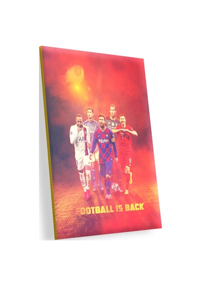 Cakasepetim Neymar Ronaldo Messi Levandowski Virgil Kırmızı Dumanlar Ahşap Mdf Tablo
