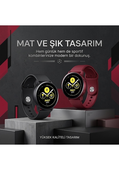 Caseonn Samsung Galaxy Uyumlu Watch 6 44mm Kordon Esnek Spor Silikon Kayış Pudra