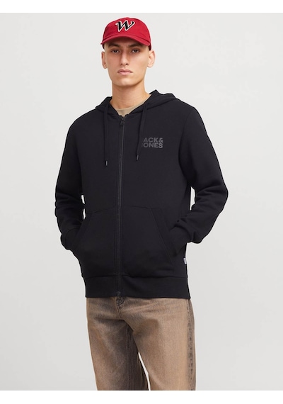 Jack & Jones Jjecorp Logo Sweat Zıp Hood Noos Siyah Erkek Sweatshirt 12265177