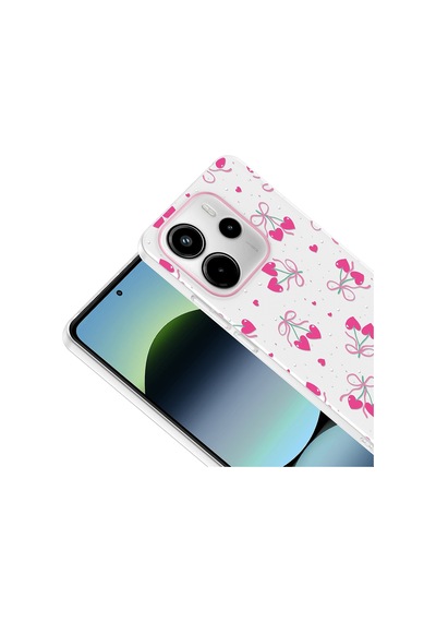 Xiaomi Redmi Note 14 4g Kılıf Çiçek Ve Fiyonk Desenli Kamera Yükseltili Mobilefix Premium Diğer