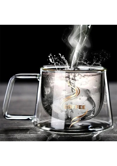 Morponi Borosilikat Cam Çift Çidarlı Çay & Kahve Kupası 180 Ml Vitracup 1 Adet Şeffaf