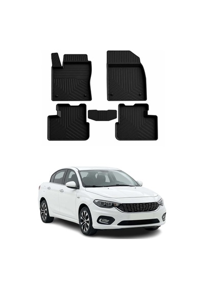Fiat Egea Sd 2015-2026 Uyumlu 4d Havuzlu Paspas Kauçuk Siyah 5 Parça