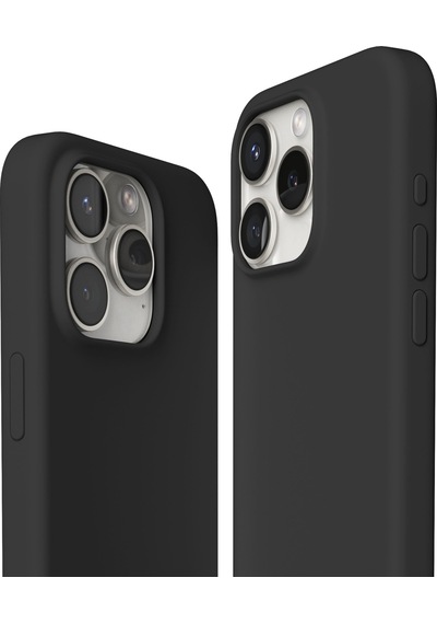 Vonmahlen Apple Uyumlu iPhone 15 Pro Max Magsafe Silikon Kılıf Siyah