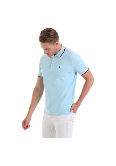 Hatemoğlu Mavi Regular Fit Düz 100% Pamuk Polo Yaka Tişört Mavi Hatemoğlu Mavi Regular Fit Düz 100% Pamuk Polo Yaka Tişört Mavi