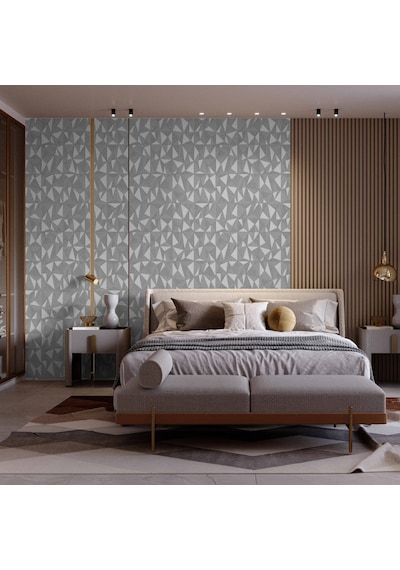 Adawall Omega 23204-3 Çizgili Modern Geometrik Desenli Düz Sade Duvar Kağıdı