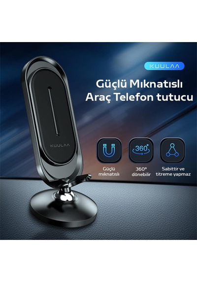 Kuulaa Universal Mıknatıslı Standlı Cep Telefon Araç Tutucu Alum