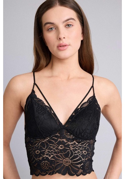 Defacto Dantelli Dantel Kaplı Pedli Balensiz Bralet G7763ax26spbk81 Siyah-bk81