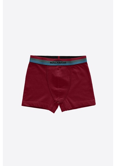 Malabadi Erkek Çocuk Bordo 3 Lü Paket Pamuk Elastan Boxer 208