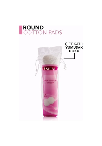 Flormar Yuvarlak 80'li Makyaj Temizleme Pamuğu - Cotton Pads - 001 - 8690604175031