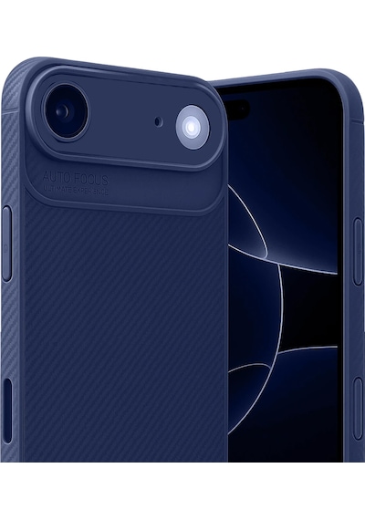 Apple Uyumlu iPhone 17 Air Kılıf Focus Carbon Silikon Kapak Lacivert