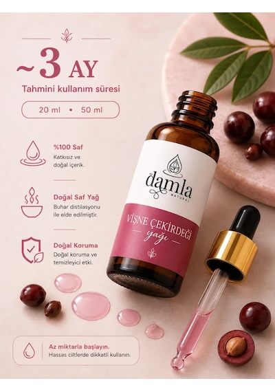 Biodamla Natural Vişne Çekirdeği Yağı 20 Ml