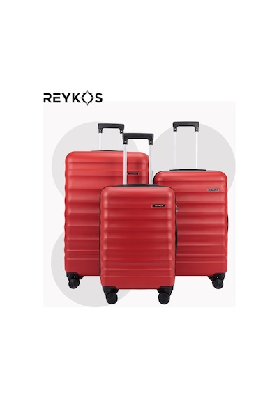 Reykos Rey-way Kırmızı Unisex 3 Lü Valiz Seti Büyük-orta-kabin