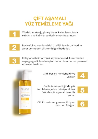 Sinoz Yüz Temizleme Yağı 400 ML
