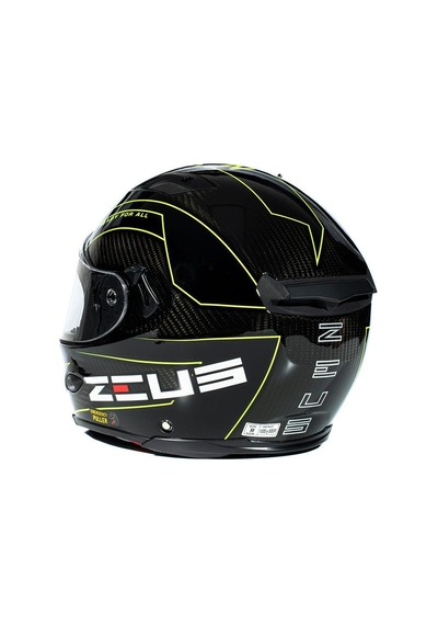 Zeus Zs-1800b Gloss Carbon Am8 Kapalı Kask Sarı - Siyah