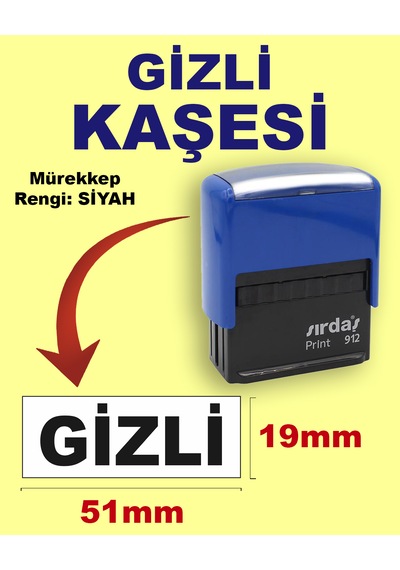 Gizli Kaşesi, 912 51mm 19mm Otomatik Kaşe Siyah