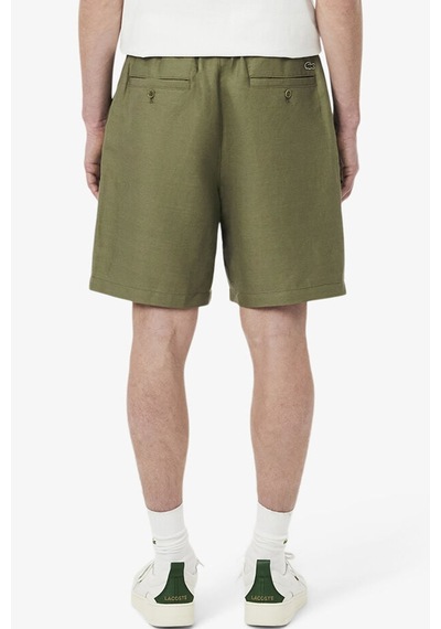 Lacoste Mens Reguler Fit Linen Blend Shorts Erkek Keten Şort Haki