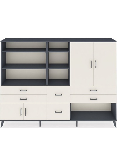 Arges Dolap 10 Raflı 6 Çekmeceli 4 Kapaklı 220x30x163 Antrasit-ay Antrasit-aytaşı Arges Dolap 10 Raflı 6 Çekmeceli 4 Kapaklı 220x30x163 Antrasit-ay Antrasit-aytaşı