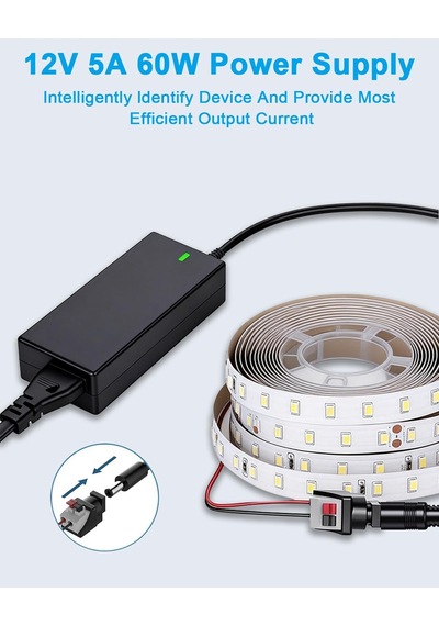 Led Şeritler, Led Işık Şeridi, Tv, Dvd Tv'ler Tft Ekran Monitörü, Nas, Ext İçin 12v 5a 60w Güç
