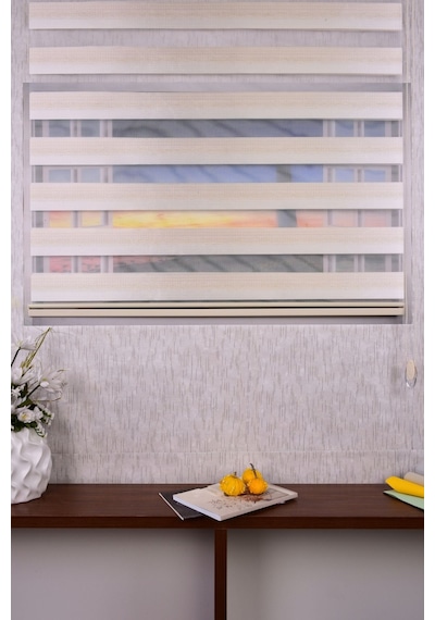 Gold Kendinden Desenli Etek Dilimsiz Ds11747 V2 Zebra Stor Güneşlik Perde