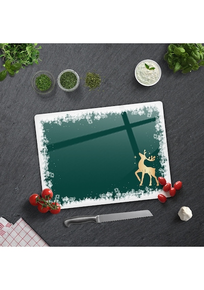 Decorita Cam Kesme Tahtası|Yeni Yıl Kar Çerçeveli|30cm x 40cm