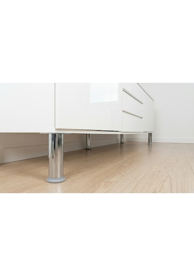 Ludıa Metal Ayarlanabilir 4 Adet Mobilya Ayağı Metal Tablalı 15cm Gri