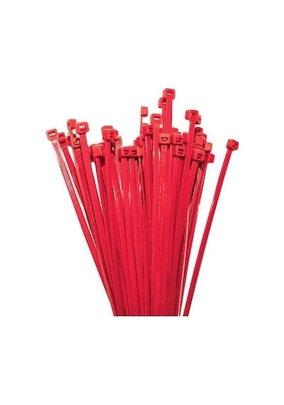 300x4,8 Kırmızı Kablo Bağı Cırt Plastik Kelepçe 50 Adet