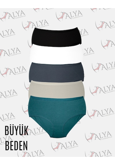 Alya Underwear Kadın Extra Battal Külot - 5 Adet Beyaz 8xl, 9xl, 10xl P10