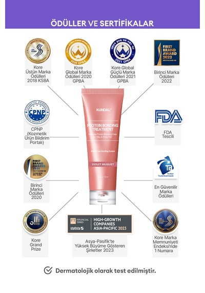 Yoğun Onarıcı Ve Isı Koruyucu Bakım Kremi Kundal Protein Bonding Treatment 50ml Violet Muguet