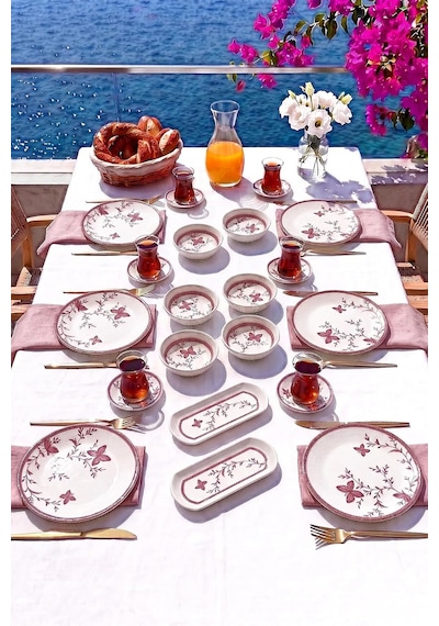 Rose Garden Harmony 20 Parça 6 Kişilik Kahvaltı Takımı Lüx Kahvaltı Seti Diğer