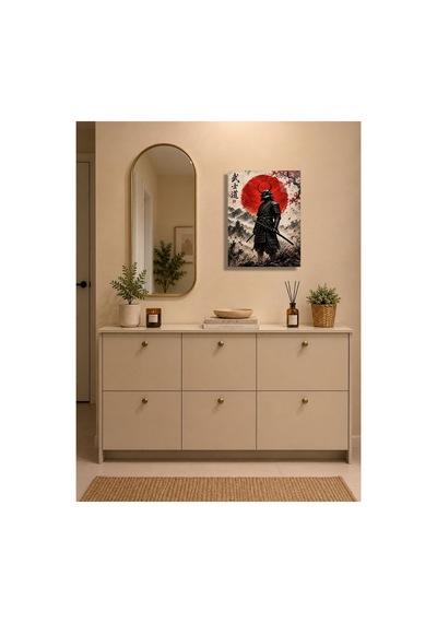 Japon Samuray Temalı Metal Tablo - Kırmızı Güneş Savaşçı Duvar Dekoru, Metal Poster Wall Art Çok Renkli - 924523301 Çok Renkli - 924523301 Çok Renkli