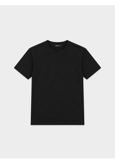 Xint Siyah Lüks Merserize Dokulu Regular Fit Tişört 502208