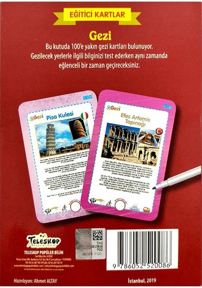 Gezi Eğitici Oyun Kartları - Etkinlik Kartları