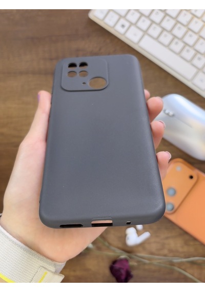 Redmi 10c / Poco C40 Uyumlu Kamera Korumalı Darbeye Dayanıklı Renk Atmayan Fab Silikon Kılıf Siyah
